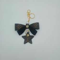 LV Star Bow Charm/Keychain (Upcycled) 