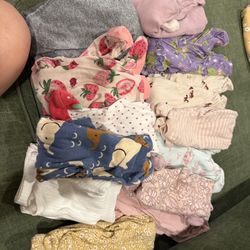 Lot Of Newborn And 0-3/3M Girl Clothes 
