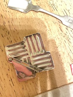 Vintage Taxco 925 Sterling Silver Basketweave Square Pin Brooch
