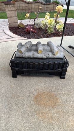 Electric fire log heater