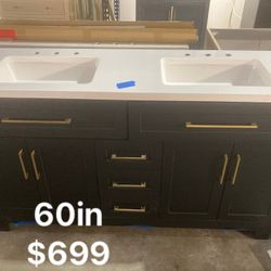 60in Double Bathroom Vanity With Top
