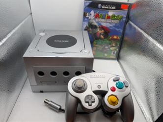 Nintendo Gamecube Platinum Console, Mem Card & Mario Golf CIB