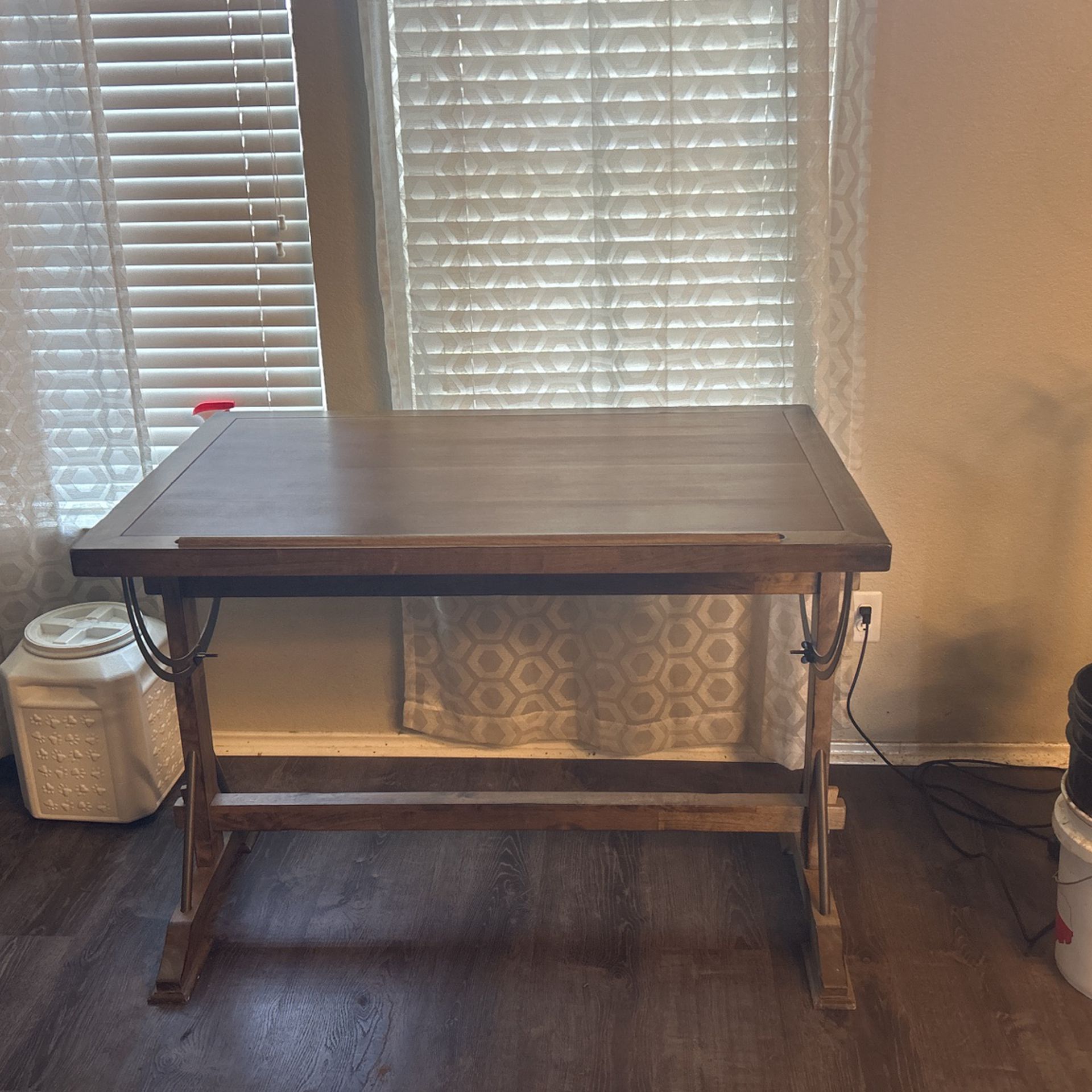 Large Drafting Wood Table 