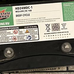 Two Interstate Deep Cycle RV/Marine Batteries 