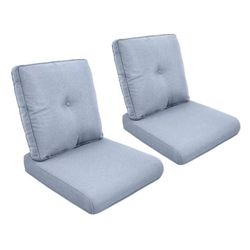 Carolina Square 22 in. x 25 in. x 4 in. Deep Seating 4-Piece Outdoor Lounge Chair Loveseat Cushion in BabyBlue