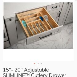 NEW Hardware Resources Adjustable Wood Drawer Organizer (15"-20")