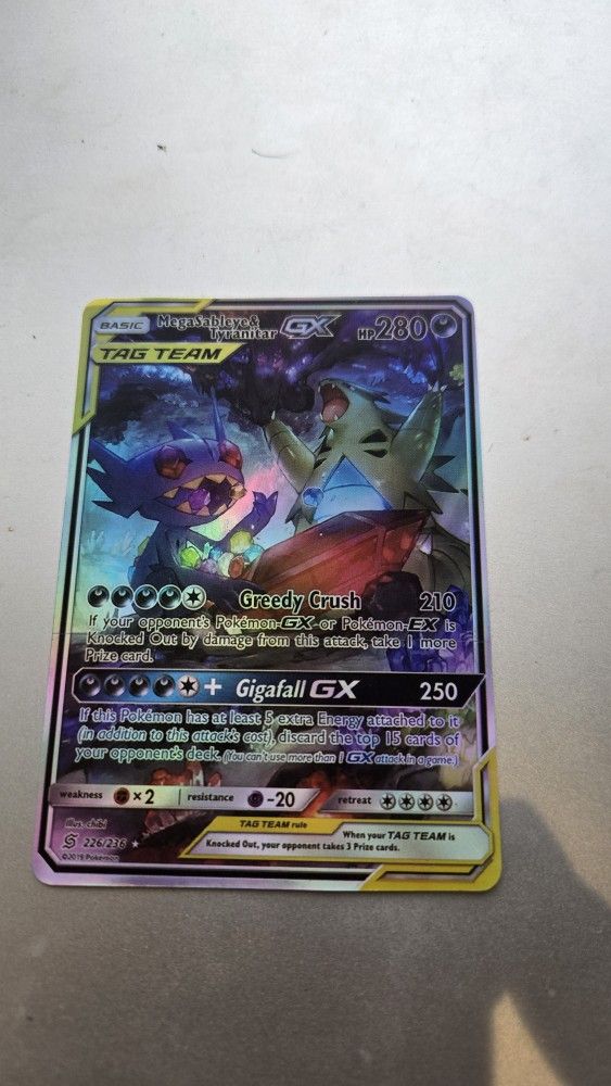 Mega Sableye & Tyranitar GX (Alternate Full Art) SM Unified Minds (SM11)