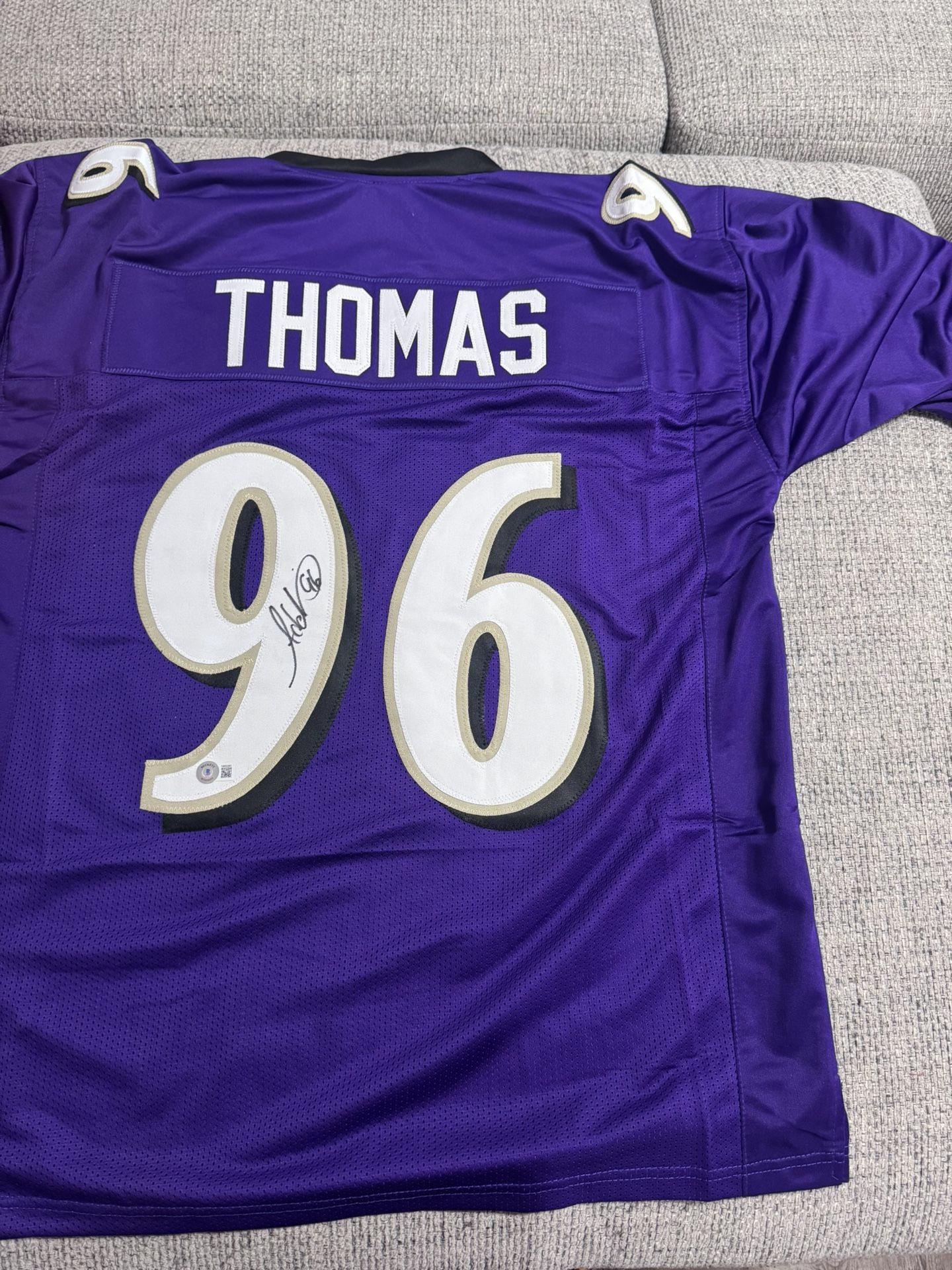 Adalius Thomas Signed Autograph Custom Jersey - Beckett Coa - Baltimore Ravens