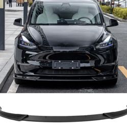 20-24 Tesla Y Front Bumper Lip Splitter Matte Black PP 3PCS