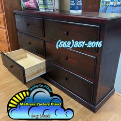 Six Drawer Cherry Pinewood Tocador Dresser Mueble Nuevo New 