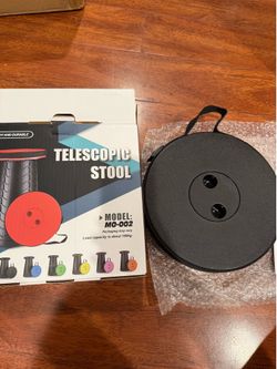 Upgraded Collapsible Stool with Cushion, 800Lbs Max Weight, Portable Folding Height Adjustable Lightweight Retractable Telescoping Stool for Camping O
