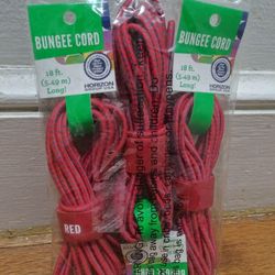 3 Pack Of Red Bungee Cords 18 Feet Long Each