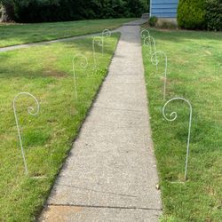12 Decorative White Candle Lawn Stakes