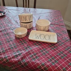 Rae Dunn Cat Bowl Dog Bowl Sets