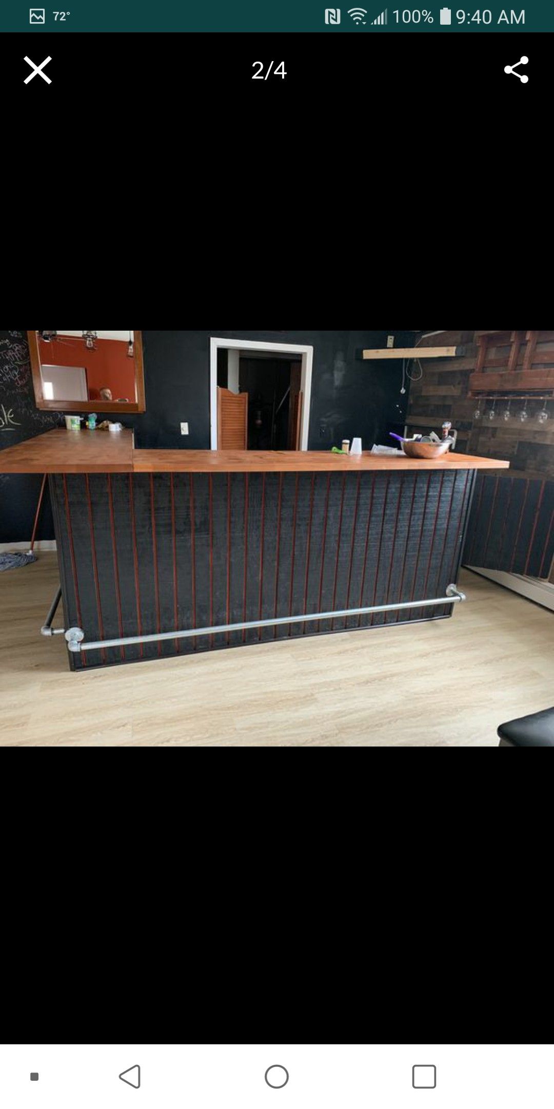 Make me an offer. Please read the description for a good deal. Bar comes in two parts. 6 feet buy 7 feet come's with a 3 bay washing station.