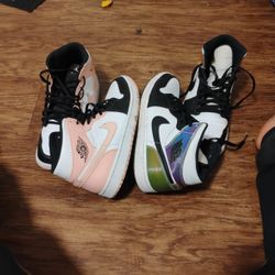 2 Pair Of Jordans Reactive Heat Wave And Artic Orange 