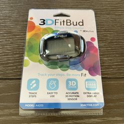3DFitBud Simple Step Counter Walking 3D Pedometer with Clip and Lanyard