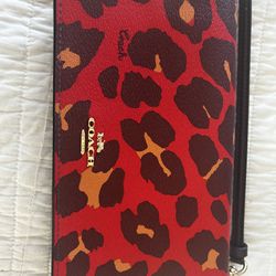 Coach cheetah print wallet
