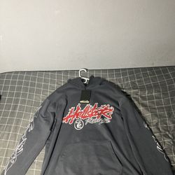 Hellstar Hoodie: Sz Large, Gray And Red 