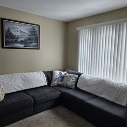Dark Gray Sectional Couch 