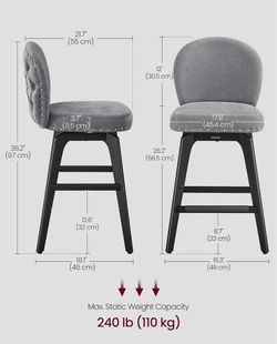 Gray Upholstered Counter Height Bar Stool(2 for$100)