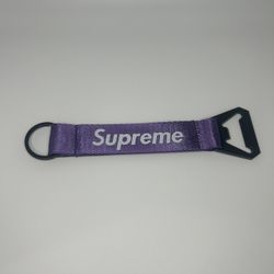 Supreme Purple Webbing Bottle Opener Keychain