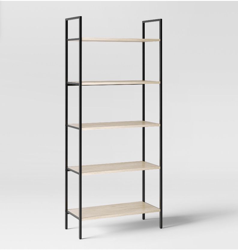 Project 62 - 72” Loring 5 shelf ladder bookcase - vintage oak