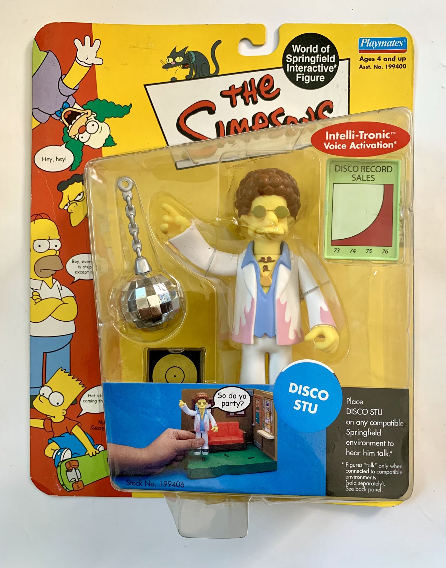 The Simpsons 2002 Playmates Series 9 DISCO STU Figure MOC