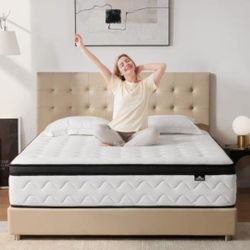 Full Size Mattress 12 Inch - Medium Firm Hybrid Full Mattress with Memory Foam & Zoned Pocket Springs for Pressure Relief, Motion Isolation | Fibergla