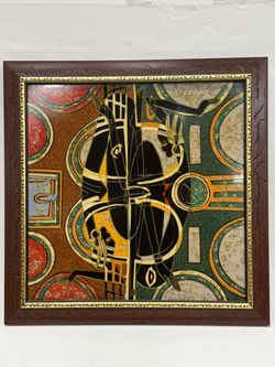 Angel Playing Harp Glass Artwork