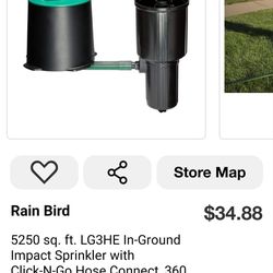 BRAND NEW NIB SEALED Rain Bird LG3HE Professional Grade In-Ground Impact Sprinkler with Click-n-Go Hose Connect