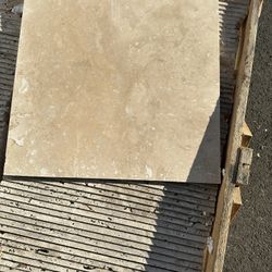 A Pallet Iof Travertine Tile Covering 337 Square Feet