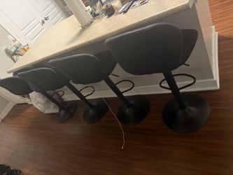 4 Black Velvet Bar Stools 