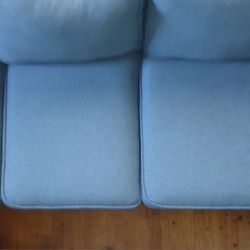 Blue Fabric Couch Barely and Rarely Used.