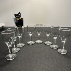 Holmegaard Vintage MCM 11 Clear Schnapps Wine Glasses Denmark 3.75”