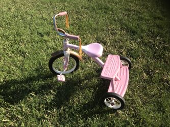Vintage Radio Flyer Pink Tricycle Steel Frame Trike Spoke 1980 s