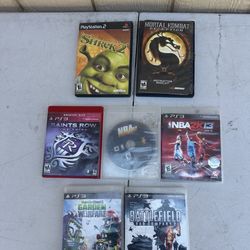 Lot Of 7 PlayStation 2 And Ps3 Video Games, NBA 2K12, Plants vs. Zombies, Battle