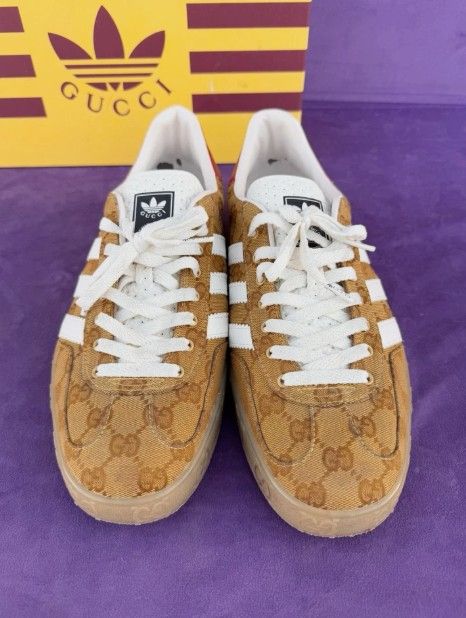 Adidas x Gucci Gazelle Beige Brown Women's Size US7.5