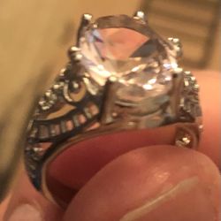 Size 8 Pink Gemstone Ring (New)