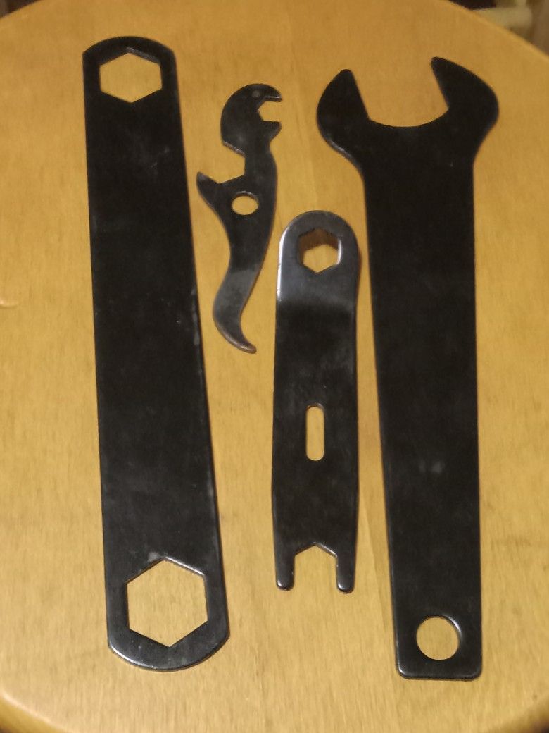 Vintage Black Flat Wrenches Lot Of 4