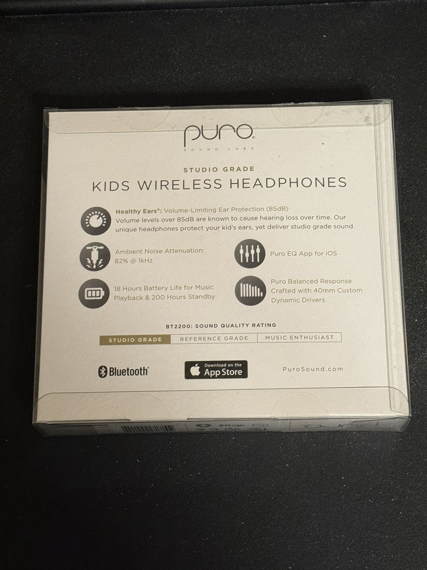 Puro Sound Labs BT2200 Studio Grade Headphones for Kids Tan/Gold Leather