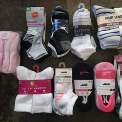 Womans Socks Size 5-9, Various 4 & 6 Pair Packs