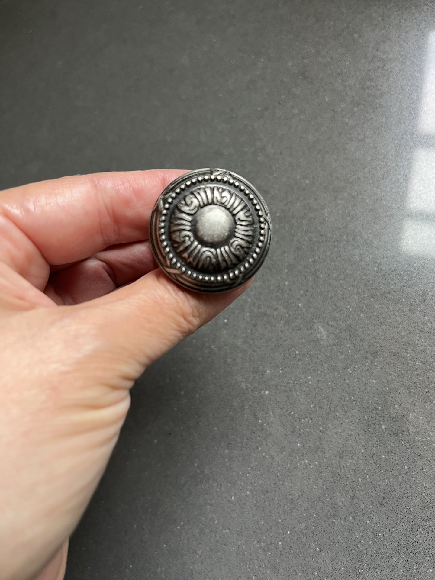 36 Top Knobs Edwardian Ribbon 1.25" Round Cabinet Knob German Pewter. 