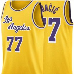Luka Doncic Los Angeles Lakers Yellow Basketball Jersey SIZE XL ... BRAND NEW