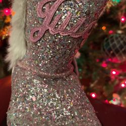 Juicy Couture Girl Boots Sparkle With Feu Lining And Bow On Side 20.00