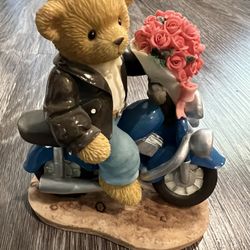 Cherished Teddies Membears Only Club 2000 Brad Wheeler “TROY MC BEAR” 685976 Figurine on Motorcycle 