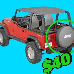 Quadratec Jeep Licensed Tire Cover for 55-18 Jeep CJ, Wrangler YJ & JK