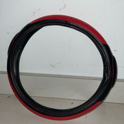 Leather steering wheel cover