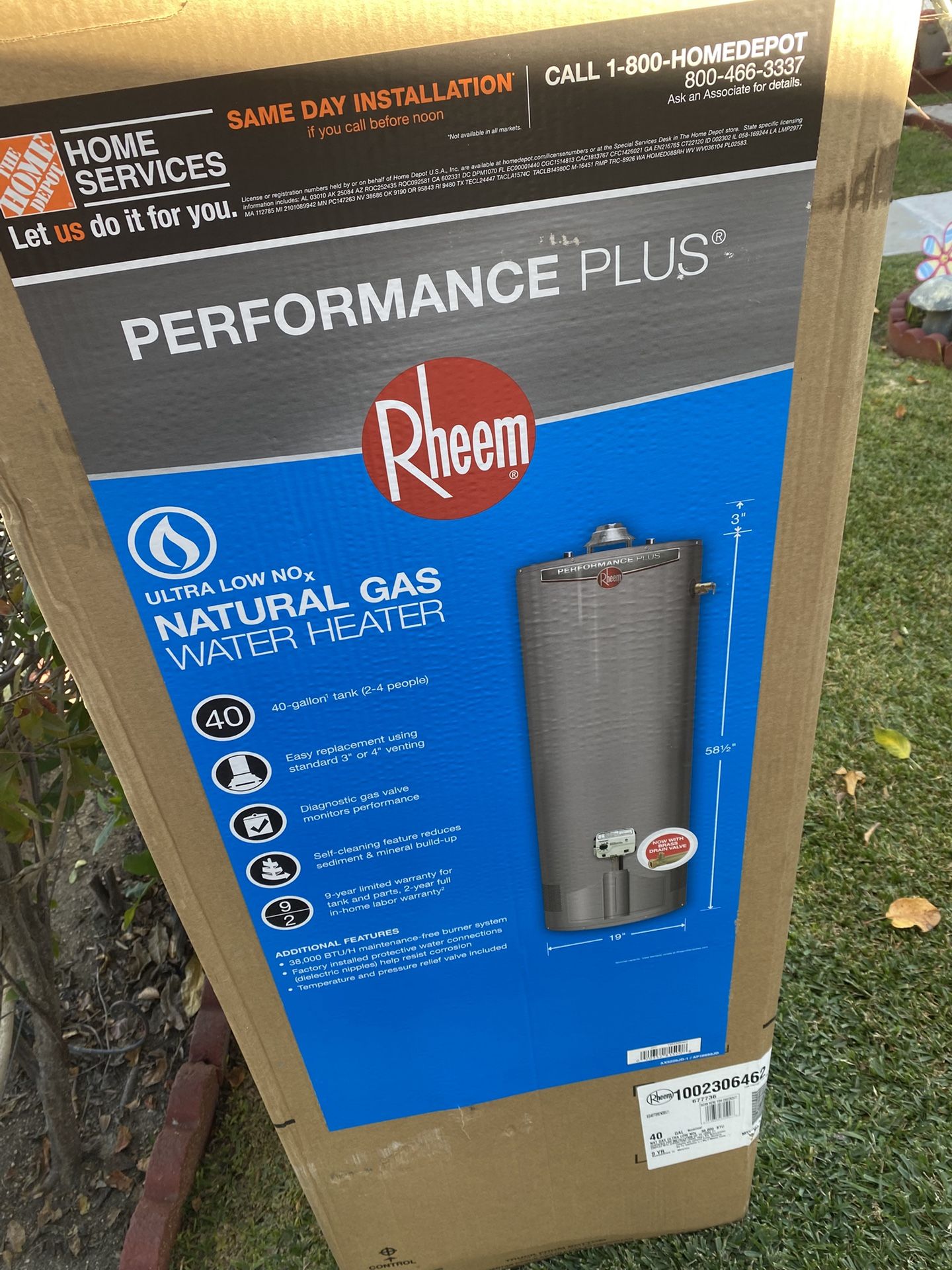 Water Heater Rheem 40g Plus New