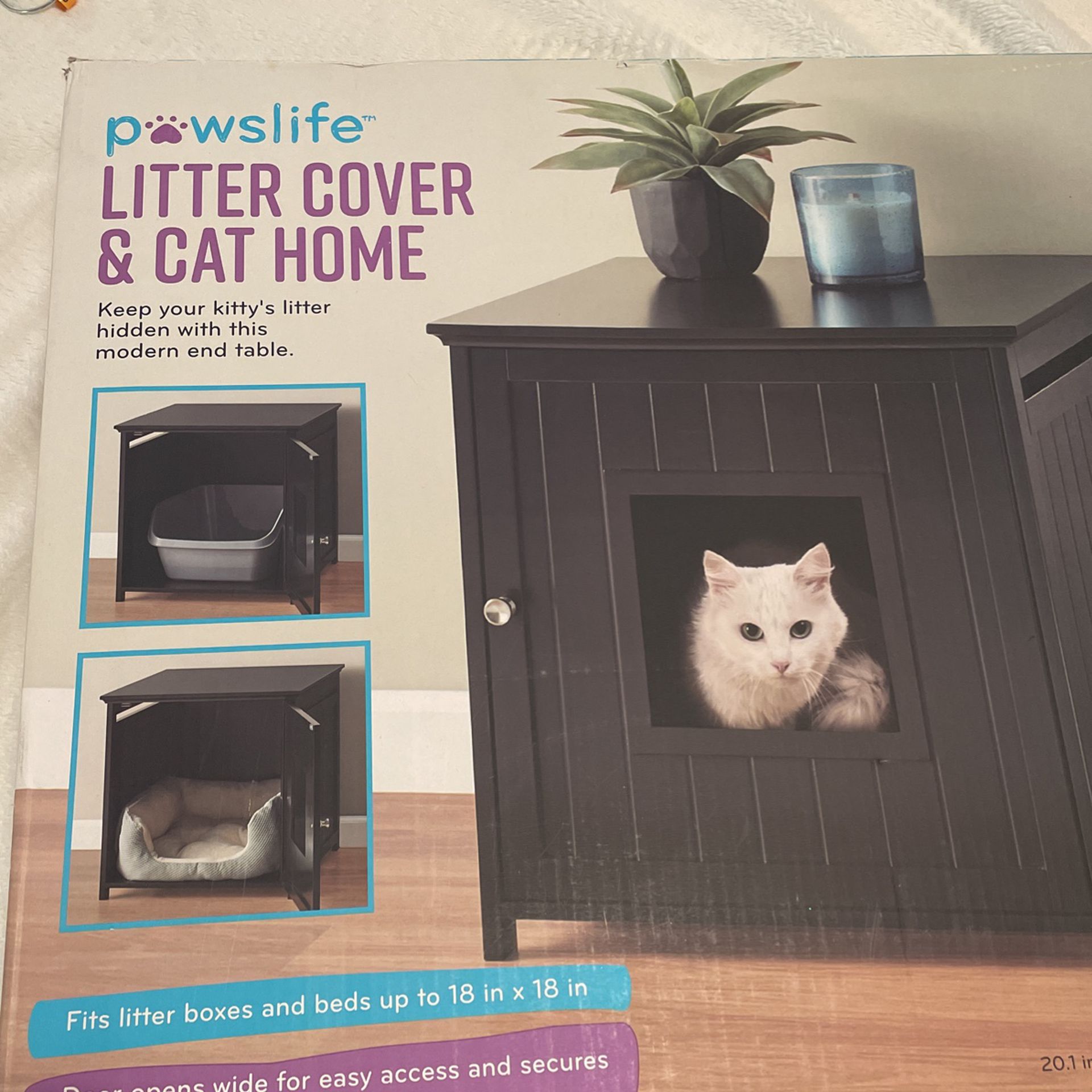 Never Used Paws Life Litter Cover & Cat Home 